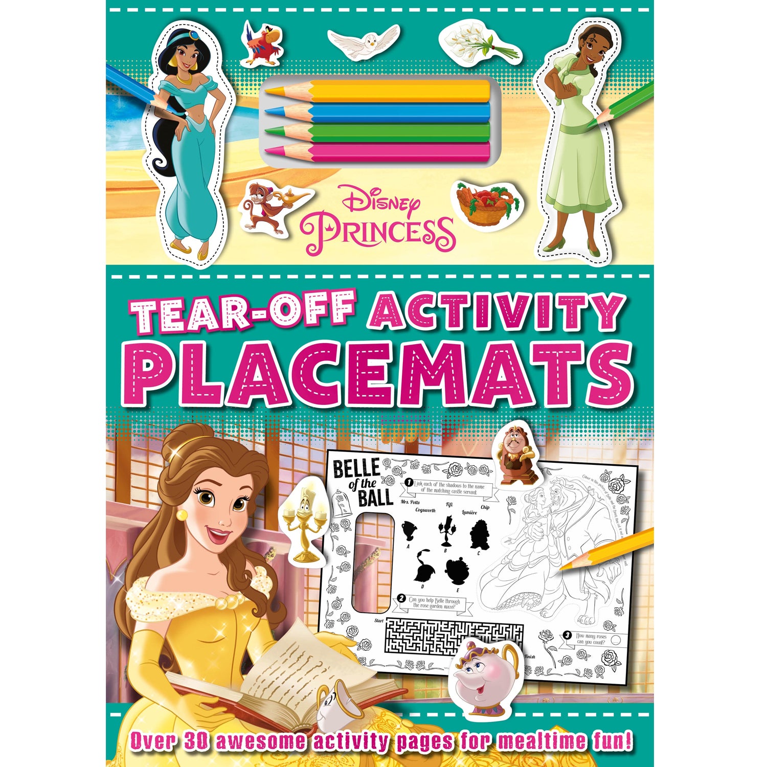 kids princess activity placemat –