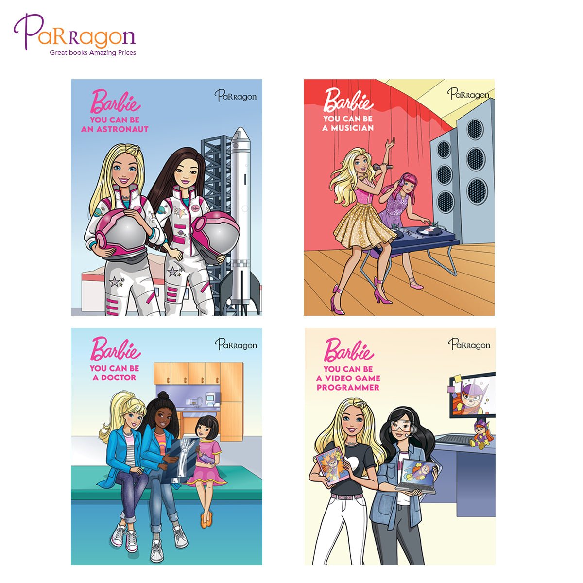 Barbie You Can be Series (Set of 4 Books) Hardcover [Hardcover] Parrag –  Parragon Publishing