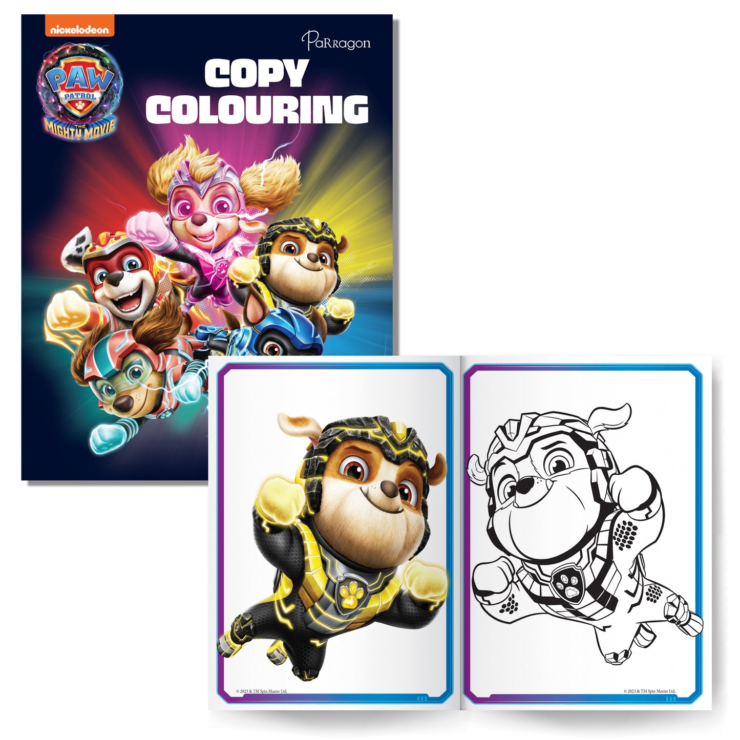 Paw Patrol Pack of 3 Books of Colouring and Story | Mighty Movie, Puptacular & Rubble to the Rescue | For 3 to 6 Year Old