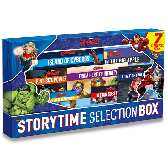 Marvel Avengers Storytime Selection Box | 7 Marvel Avengers Storybook Collection | Black Widow | Thanos | Captain America | Ultron | Iron Man | Hulk | Black Panther