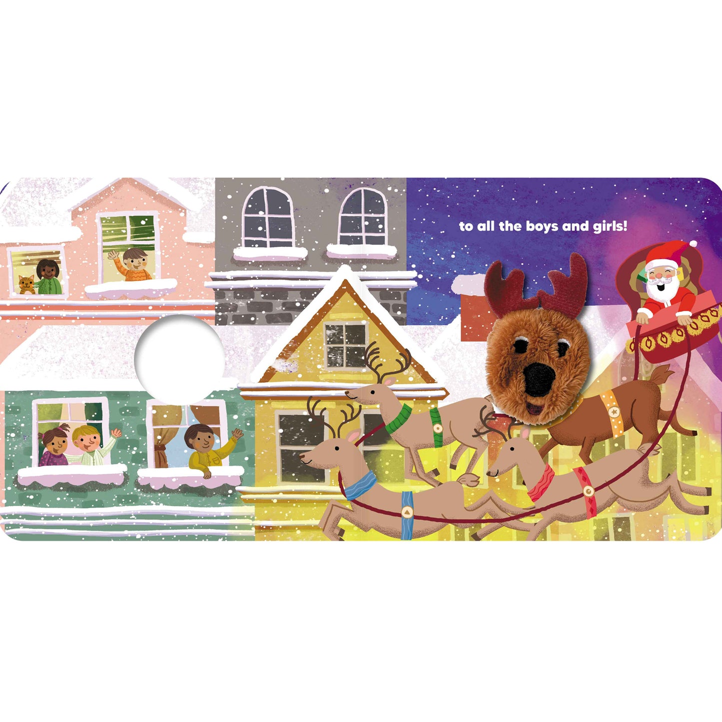 Finger Puppet Book - Reindeer Puppet and Go on a Christmas Adventure with Santa [Board book] Parragon