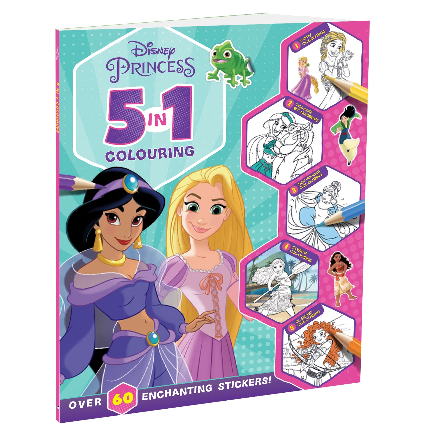 Disney Princess: 5-In-1 Colouring | Stickers, Coloring & Activities Bo ...