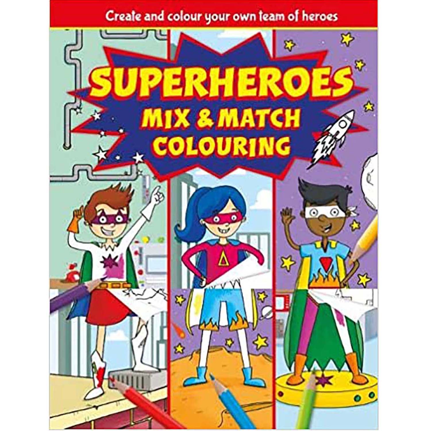 Buy Superheroes Mix & Match Colouring Parragon Publishing