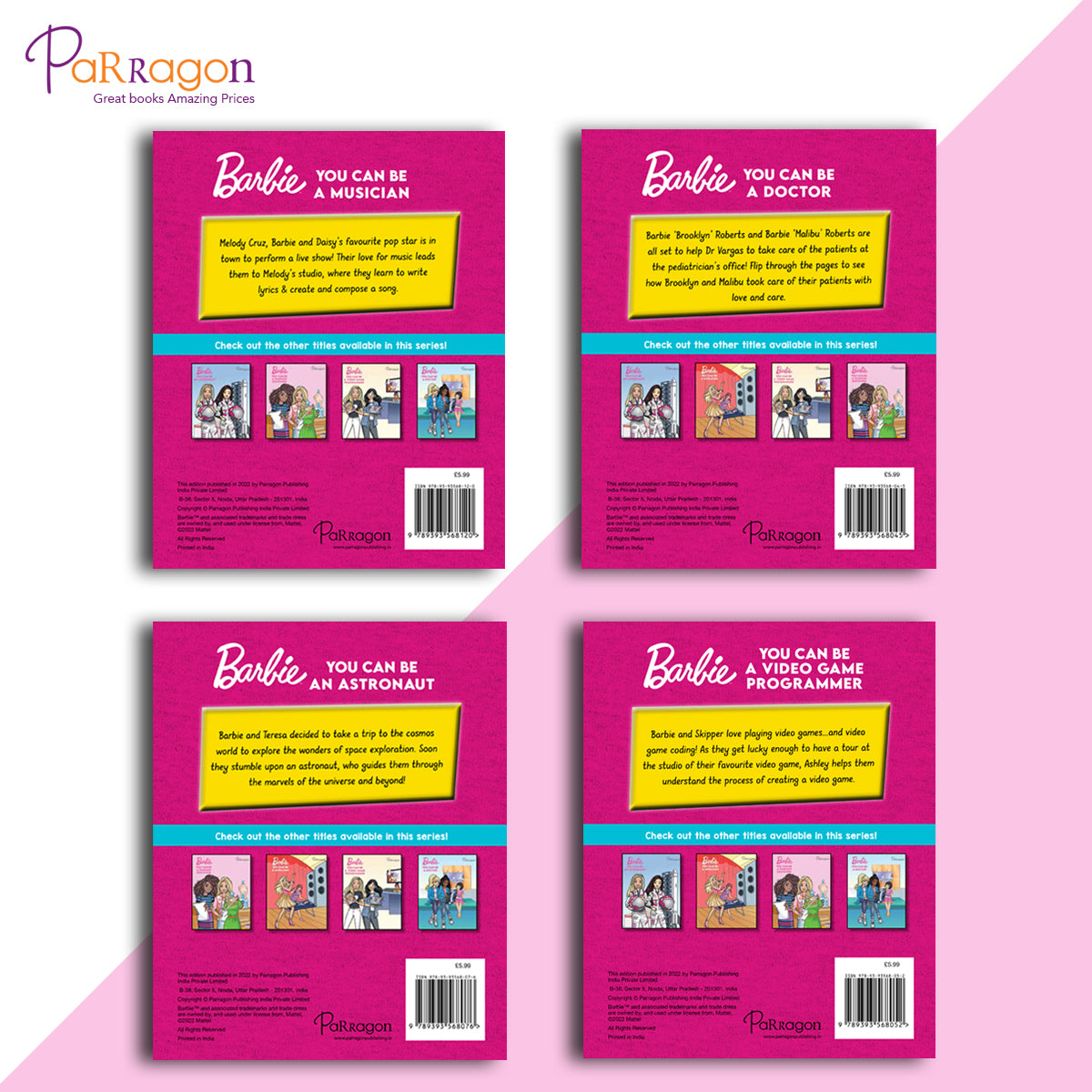 Barbie You Can be Series (Set of 4 Books) Hardcover [Hardcover] Parragon