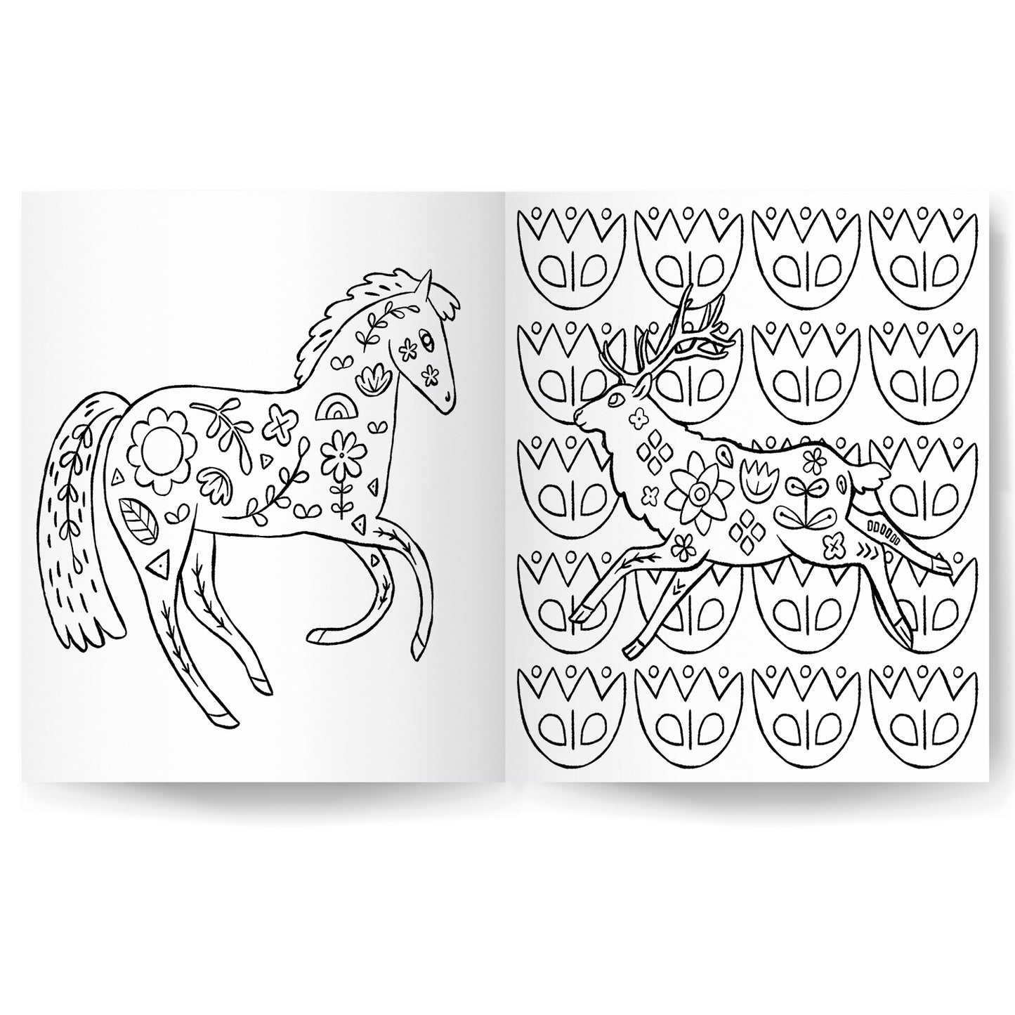 Claws and Paws Mindful Colouring | Colour me calm | Colouring book | Intricate colouring book | Nordic folk art | Peaceful colouring Emilia Erfving