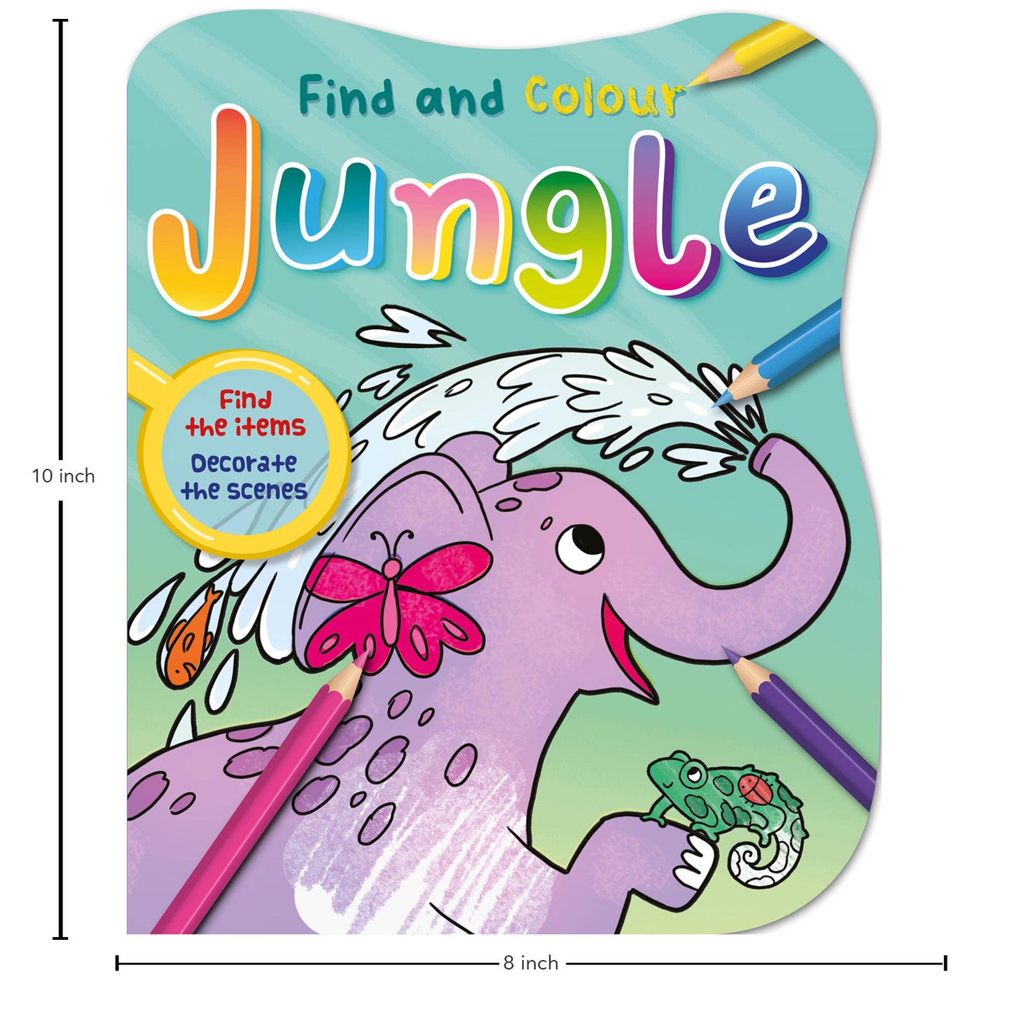 Find and Colour Activity Book | Jungle Colouring Book | Colouring and Activity book for kids | Die cut book