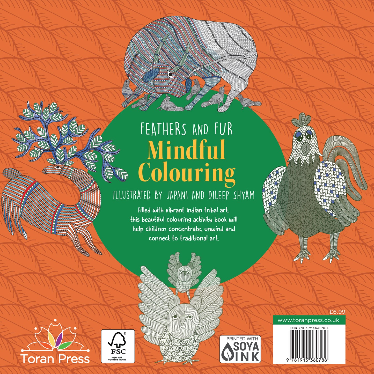 Feathers and Fur Mindful Colouring | Colour me calm | Colouring book | Intricate colouring book | Nordic folk art | Peaceful colouring Japani and Dileep Shyam